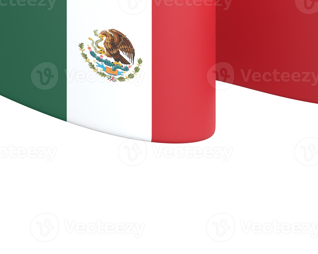 mexique drapeau conception fête de l'indépendance nationale élément de bannière fond transparent png