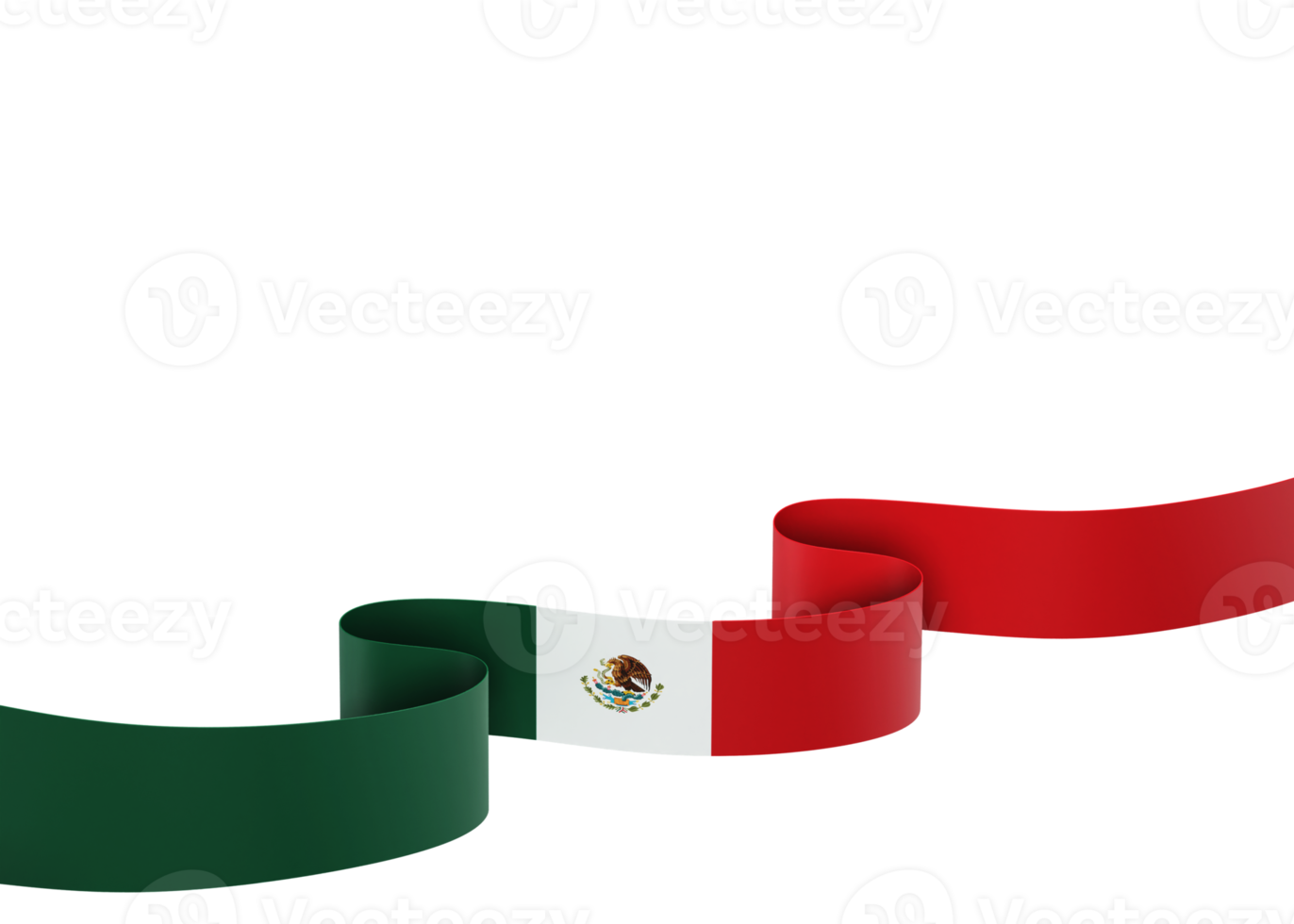 Mexico flag design national independence day banner element transparent background png