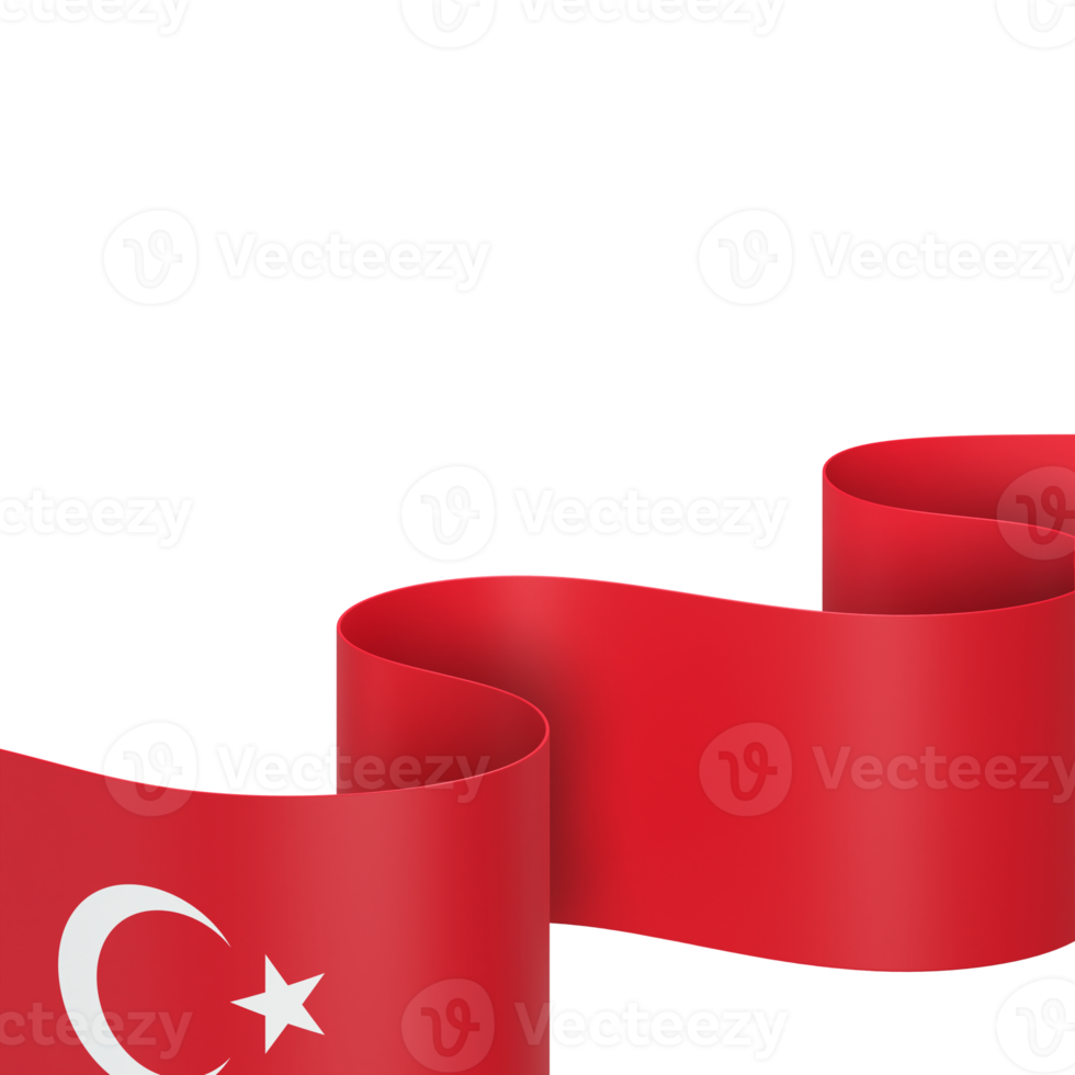 Turkey flag design national independence day banner element transparent background png