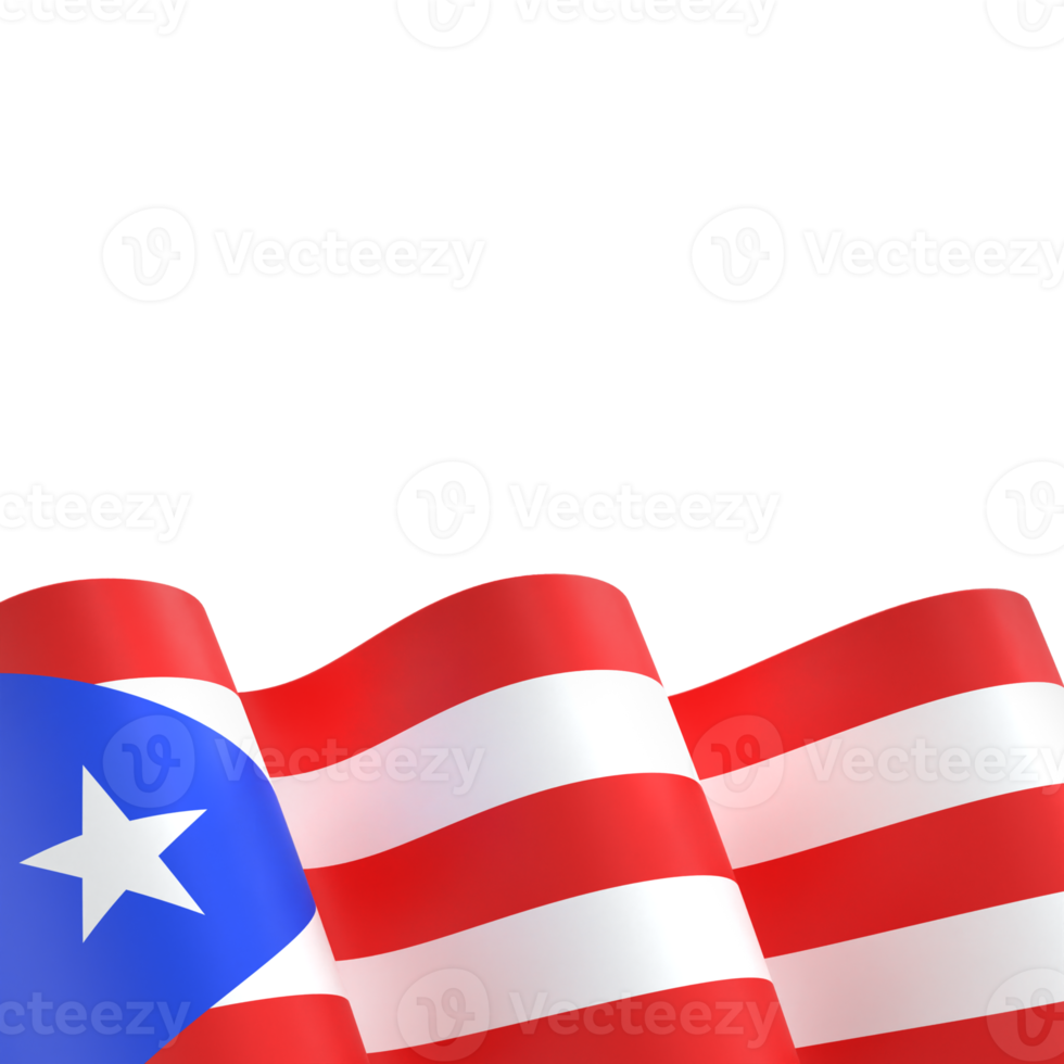 Puerto Rico flag design national independence day banner element transparent background png