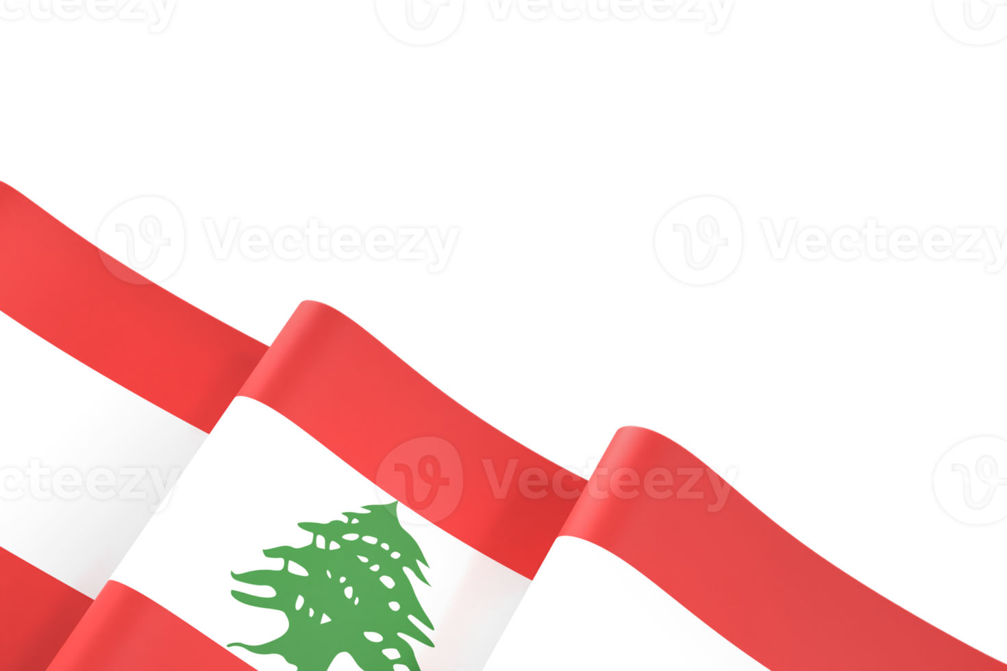 Lebanon flag design national independence day banner element transparent background png