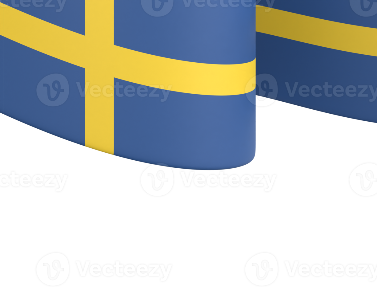 Sweden flag design national independence day banner element transparent background png