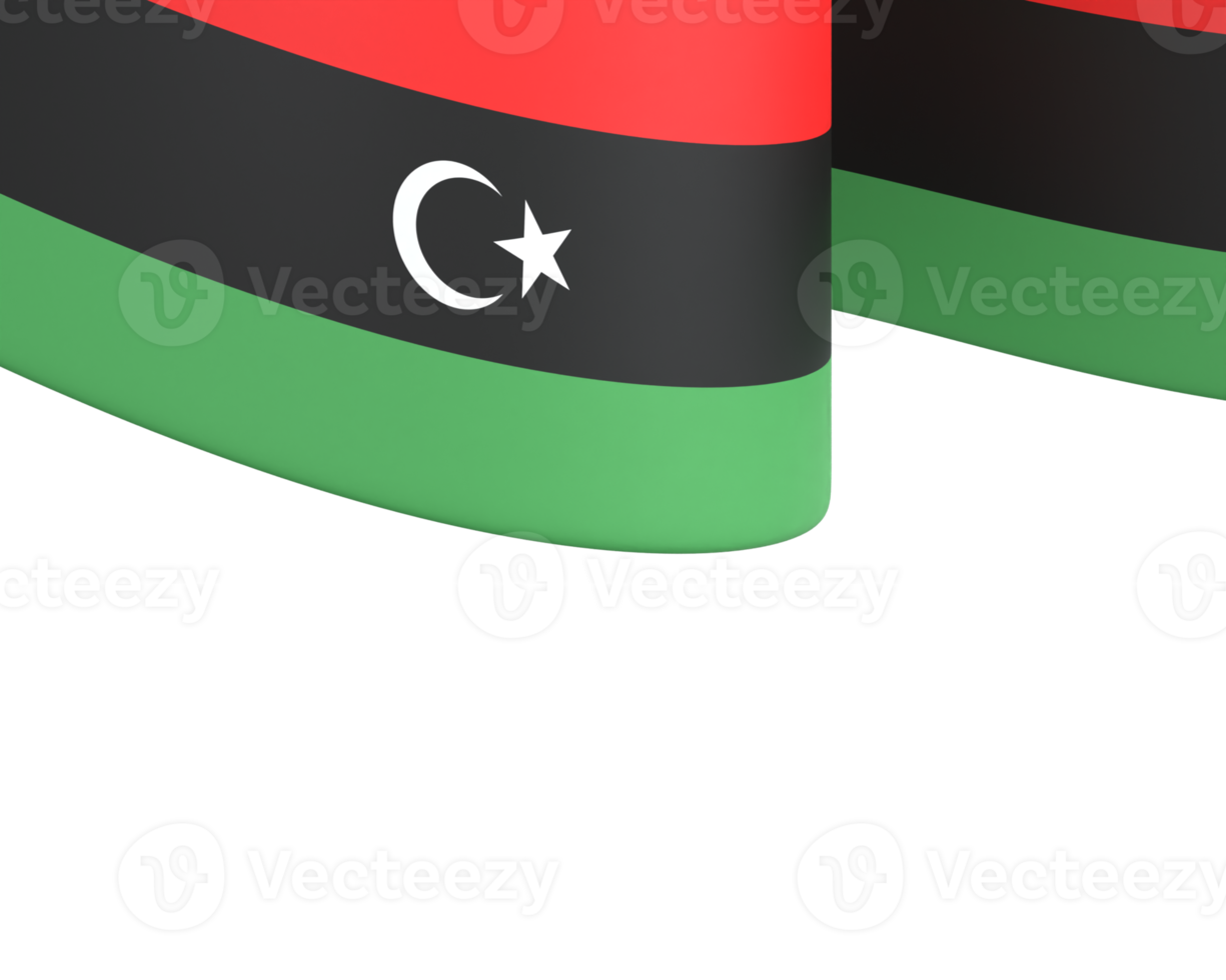 libyen flag design nationaler unabhängigkeitstag banner element transparenter hintergrund png