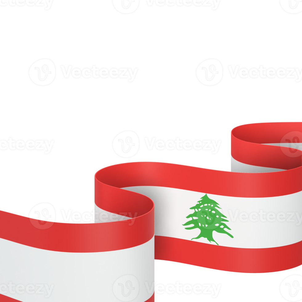 Lebanon flag design national independence day banner element transparent background png