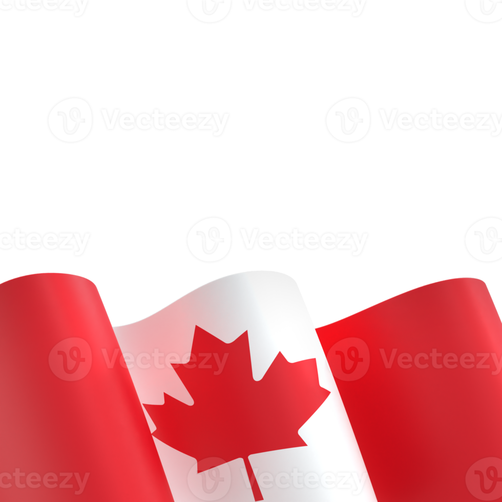 Canada flag design national independence day banner element transparent background png