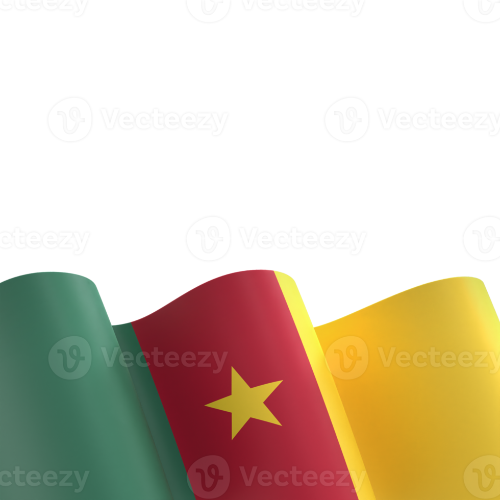 Cameroon flag design national independence day banner element transparent background png
