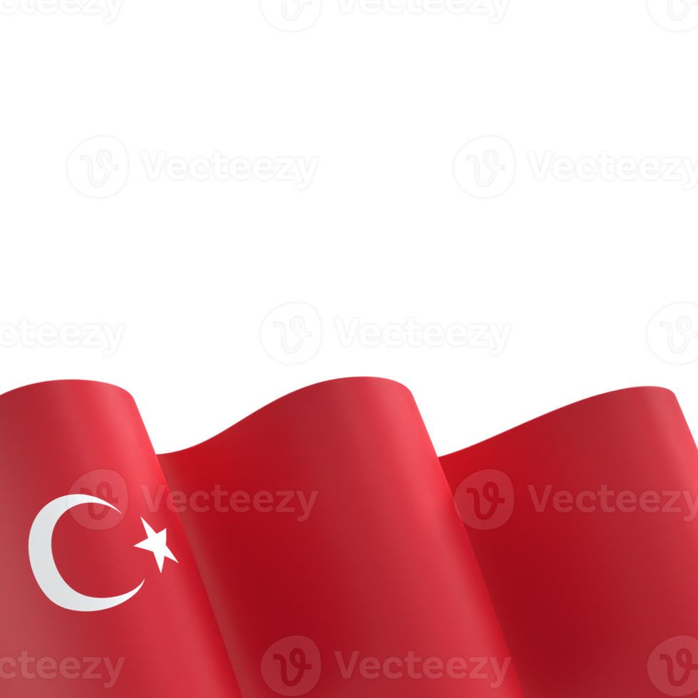 Turkey flag design national independence day banner element transparent background png