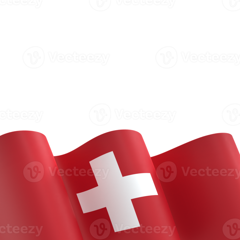 Switzerland flag design national independence day banner element transparent background png