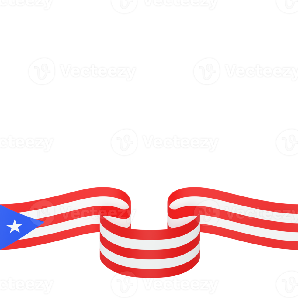 Puerto Rico flag design national independence day banner element transparent background png