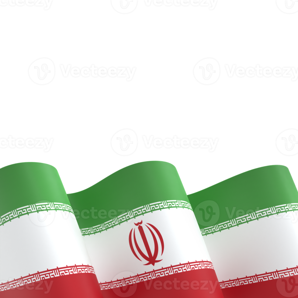 Iran flag design national independence day banner element transparent background png