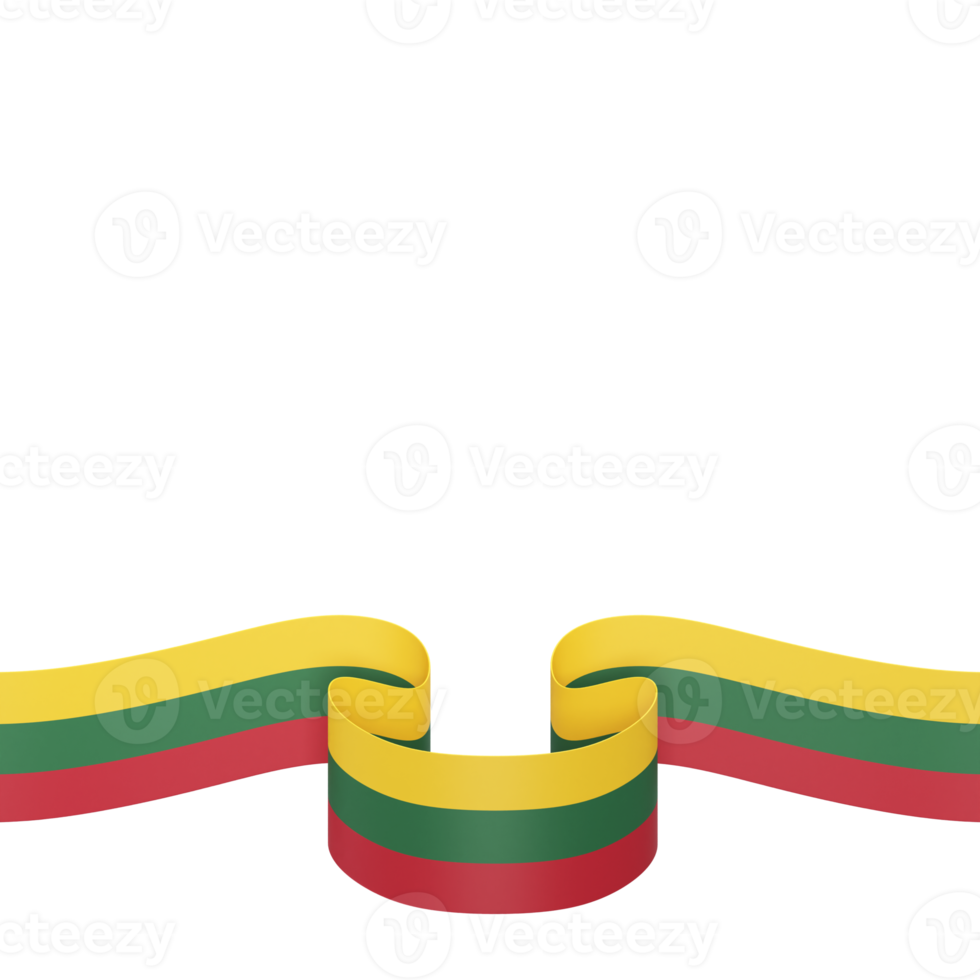 Lithuania flag design national independence day banner element transparent background png