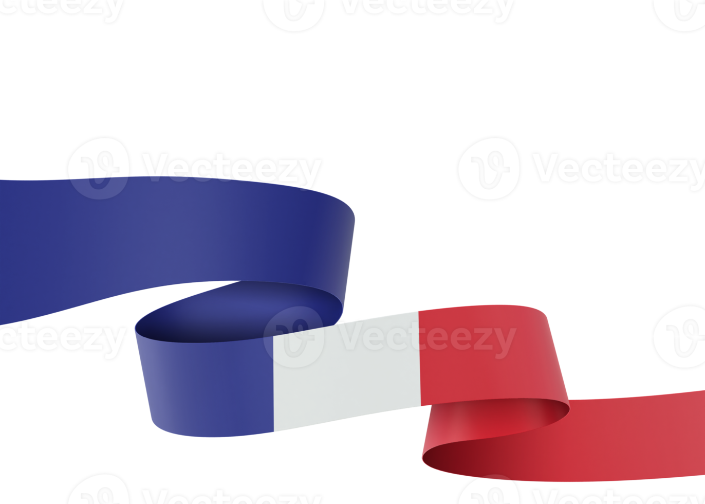 France flag design national independence day banner element transparent background png