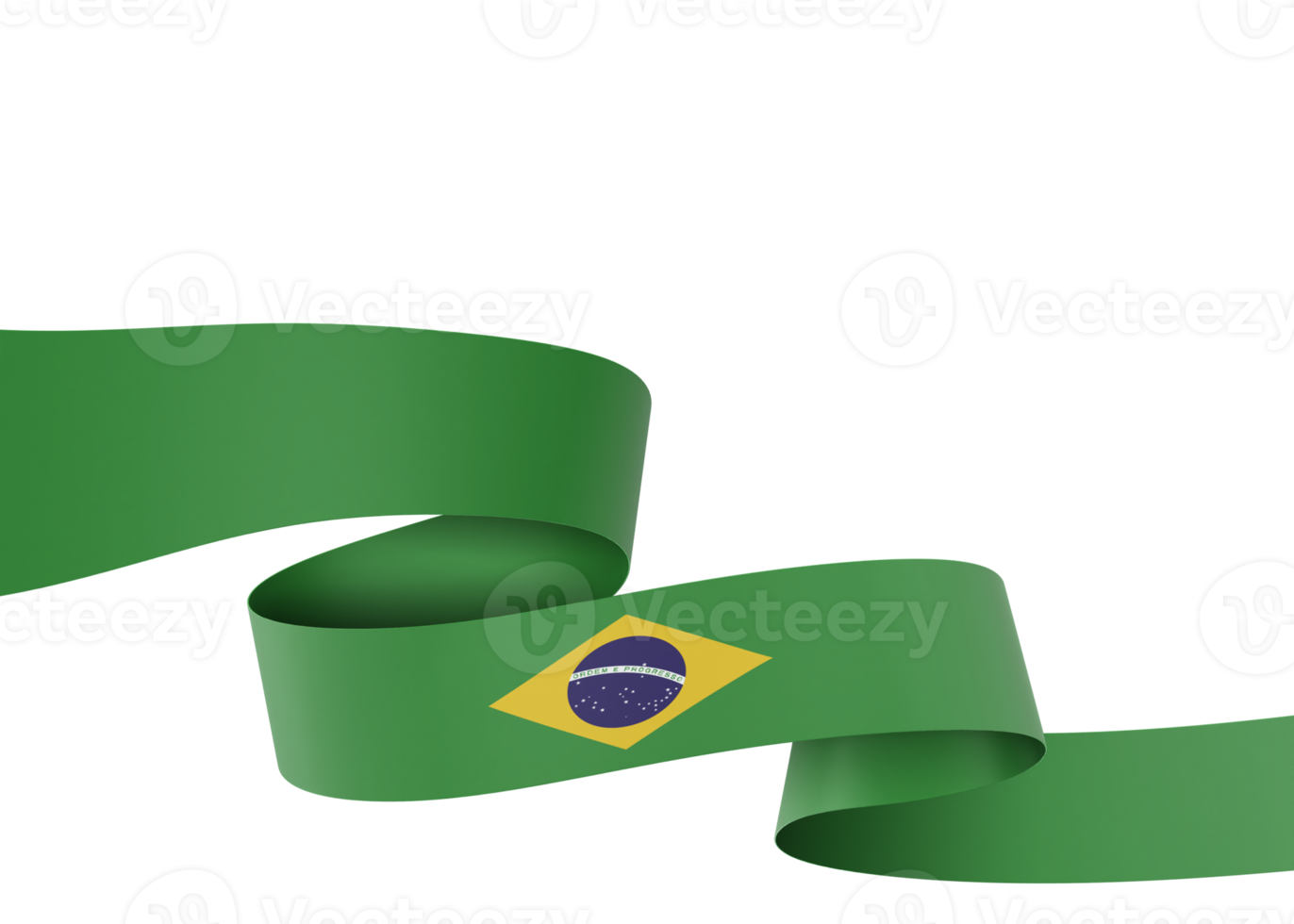 Brazil flag design national independence day banner element transparent background png