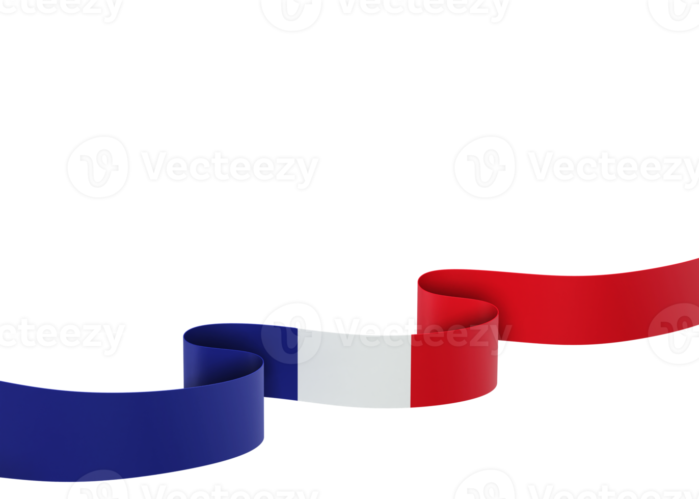 France flag design national independence day banner element transparent background png