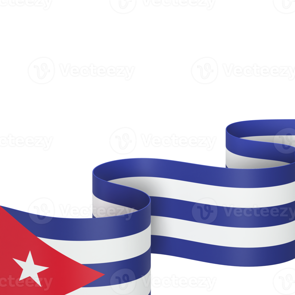 conception de drapeau cuba fête de l'indépendance nationale élément de bannière fond transparent png