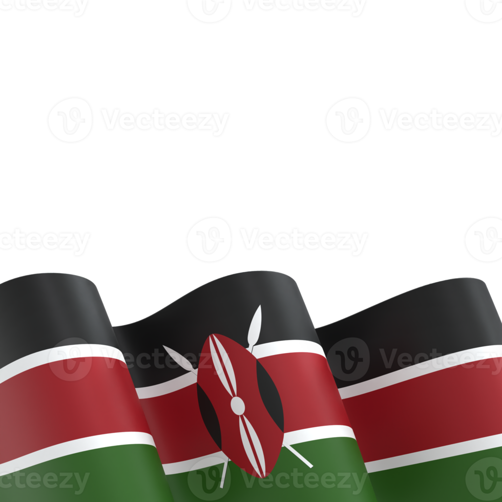 Kenya flag design national independence day banner element transparent