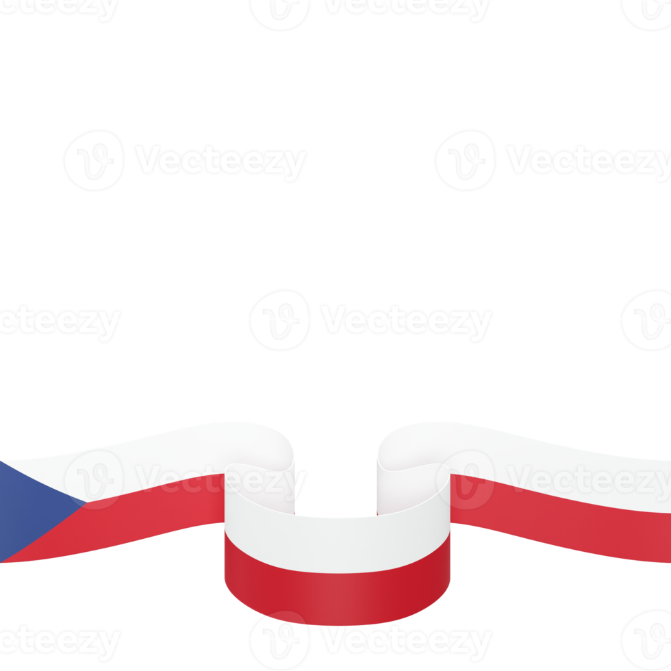 Czech Republic flag design national independence day banner element transparent background png