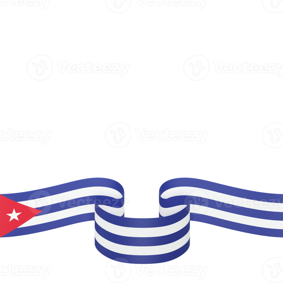 Cuba flag design national independence day banner element transparent background png