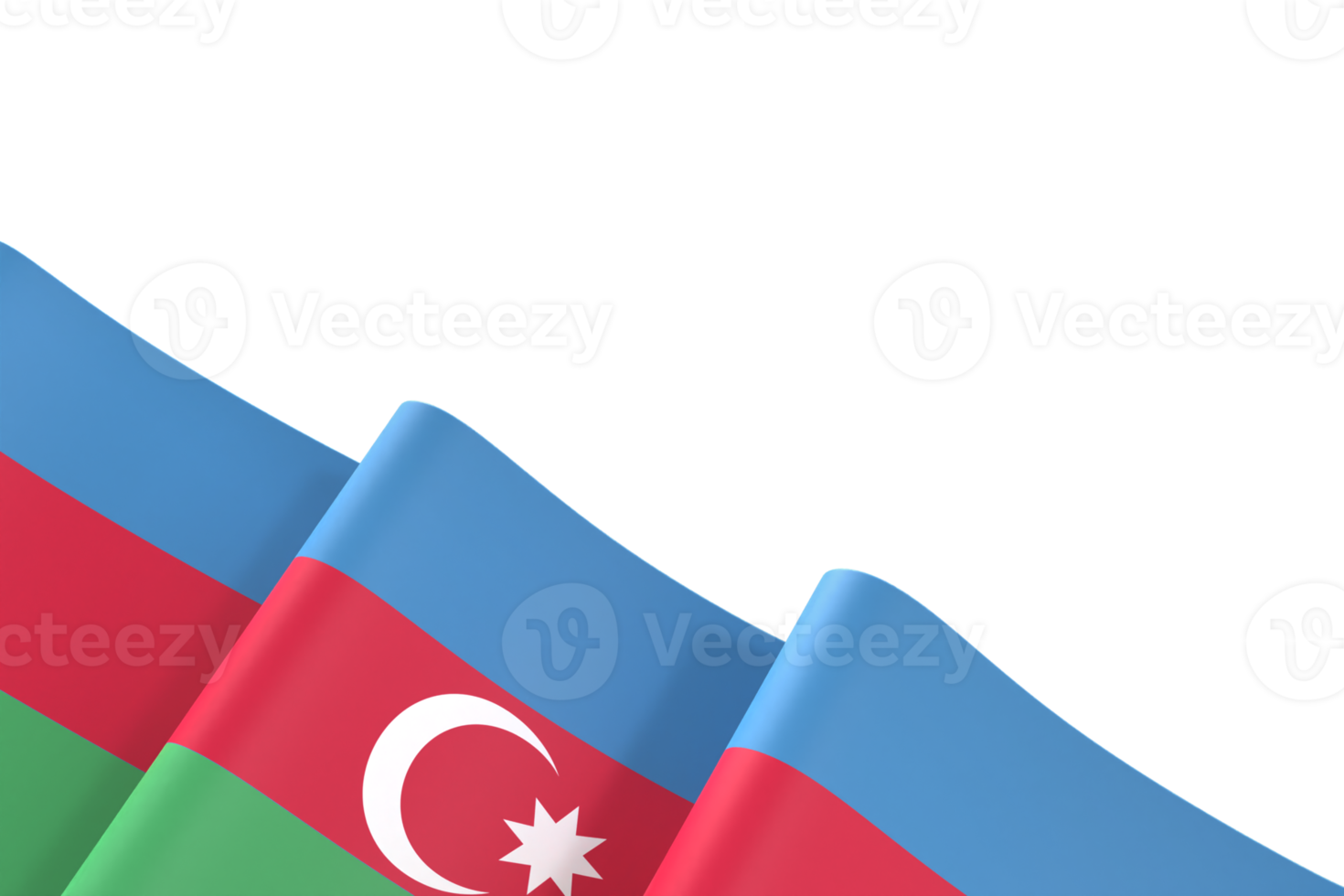 Azerbaijan flag design national independence day banner element transparent background png