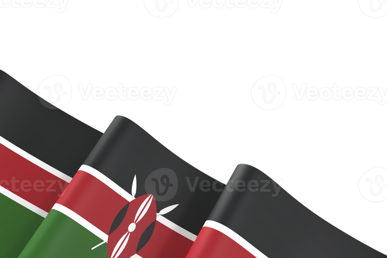 Kenya flag design national independence day banner element transparent background png