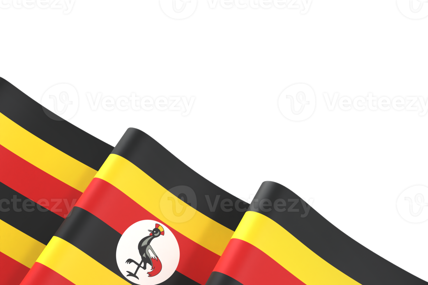 Uganda flag design national independence day banner element transparent background png