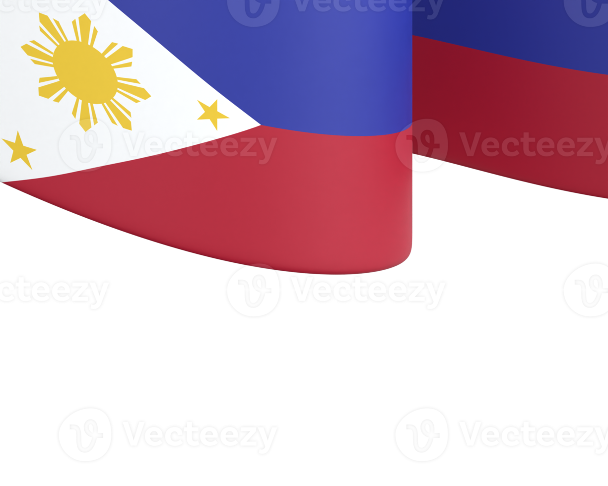 Philippines flag design national independence day banner element transparent background png