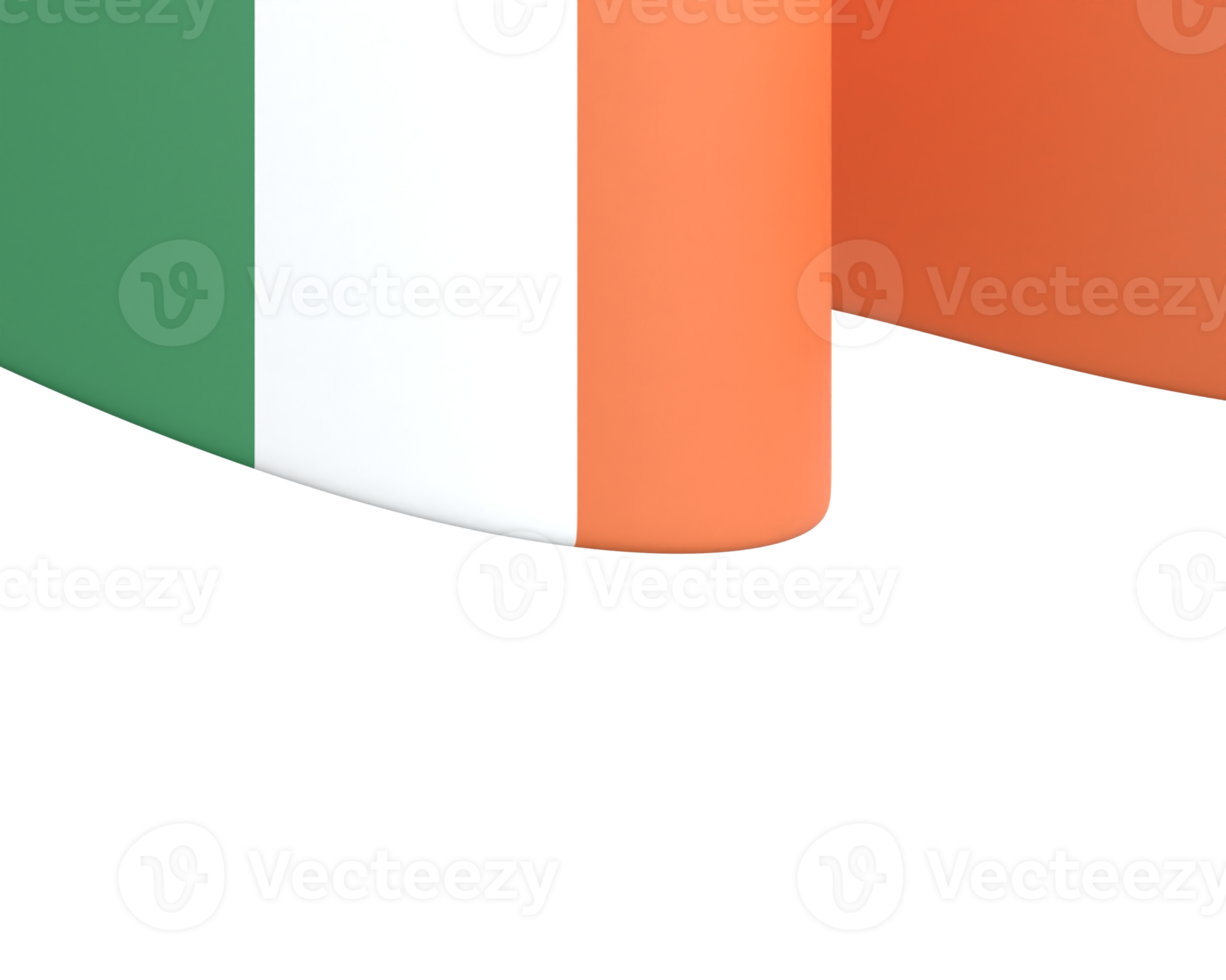 Ireland flag design national independence day banner element transparent background png