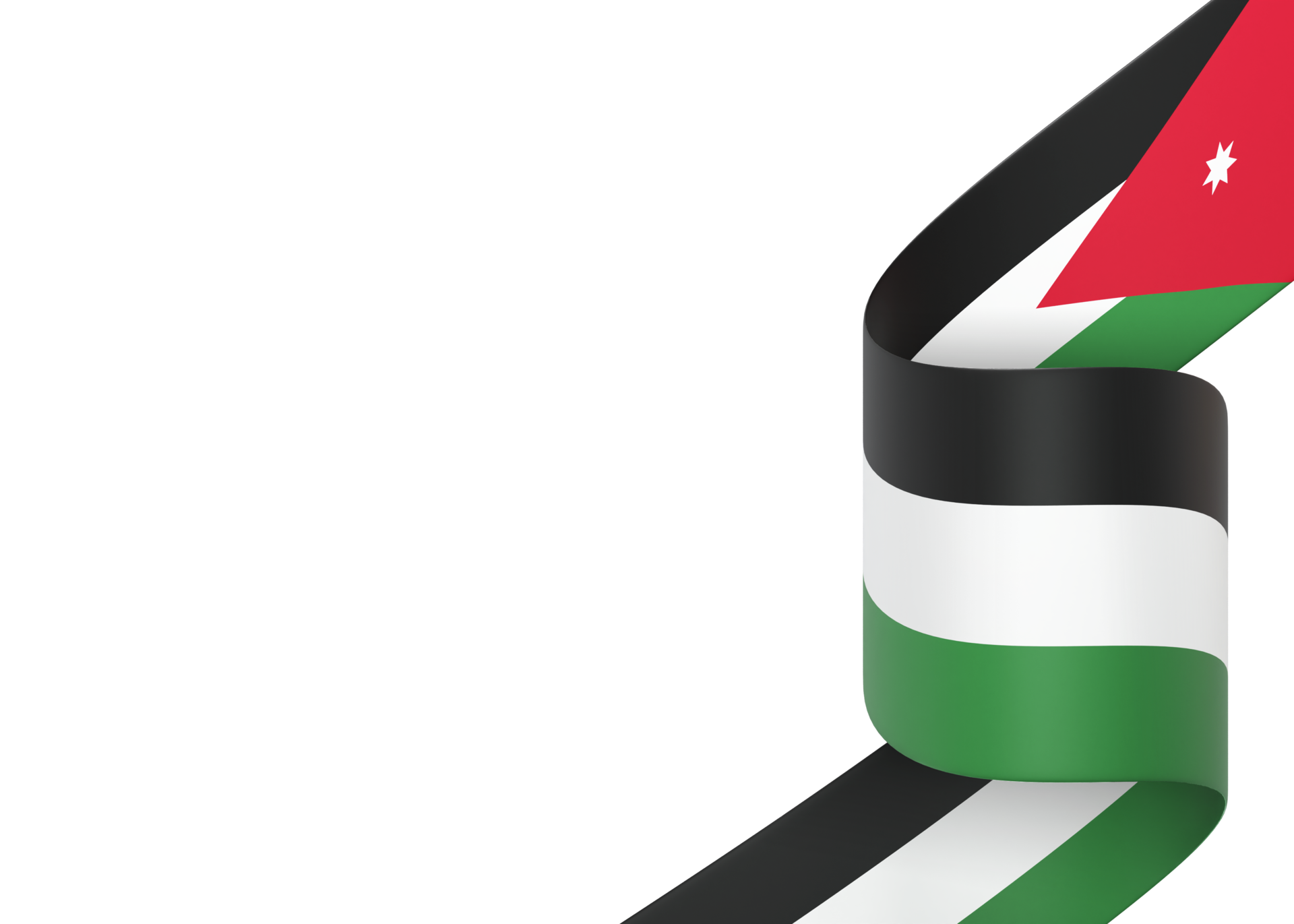 Jordan flag design national independence day banner element transparent