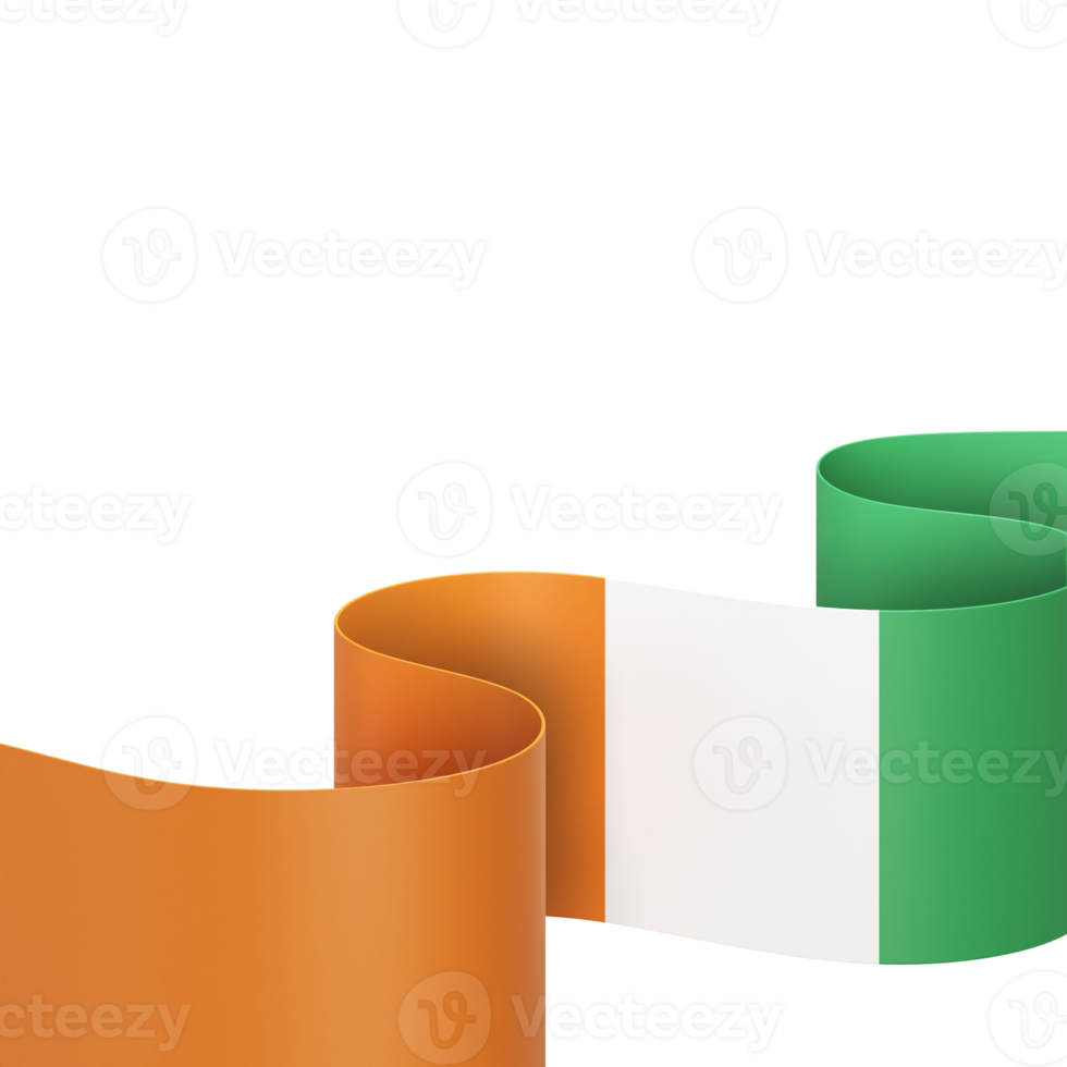 Ivory Coast flag design national independence day banner element transparent background png