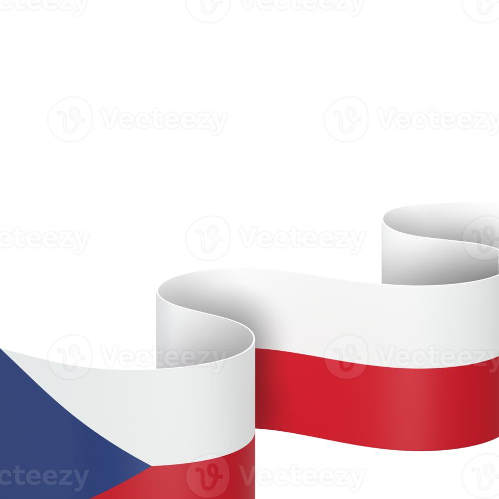 Czech Republic flag design national independence day banner element transparent background png