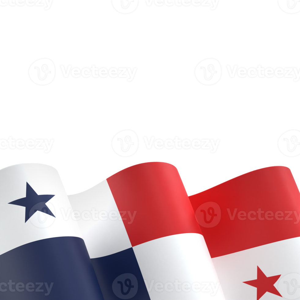 Panama flag design national independence day banner element transparent background png