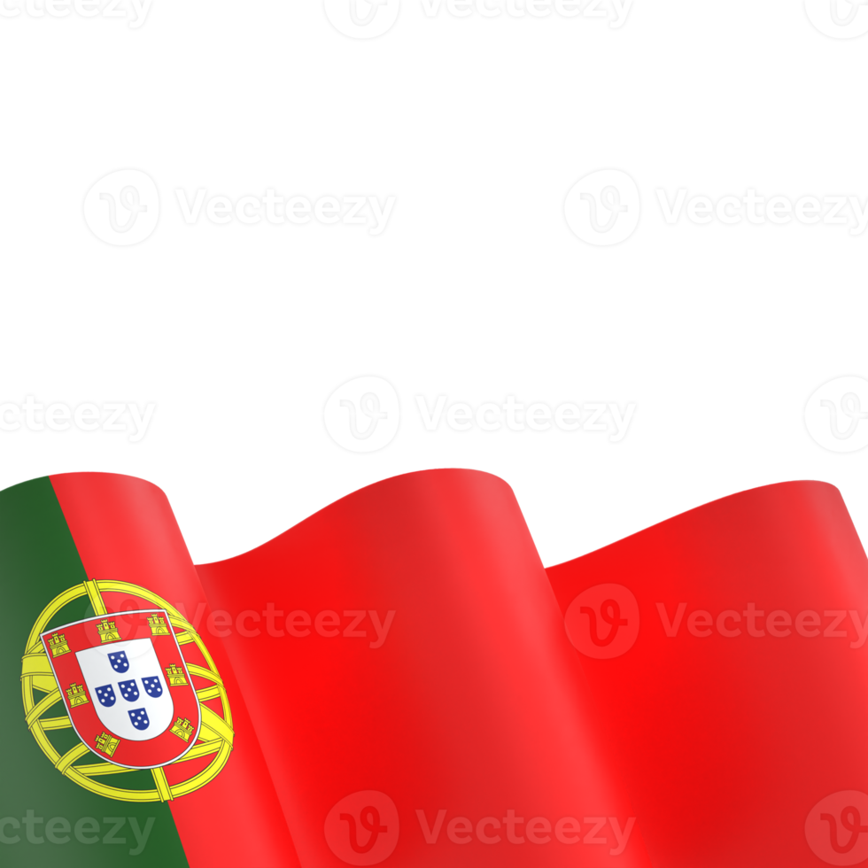 Portugal flag design national independence day banner element transparent background png