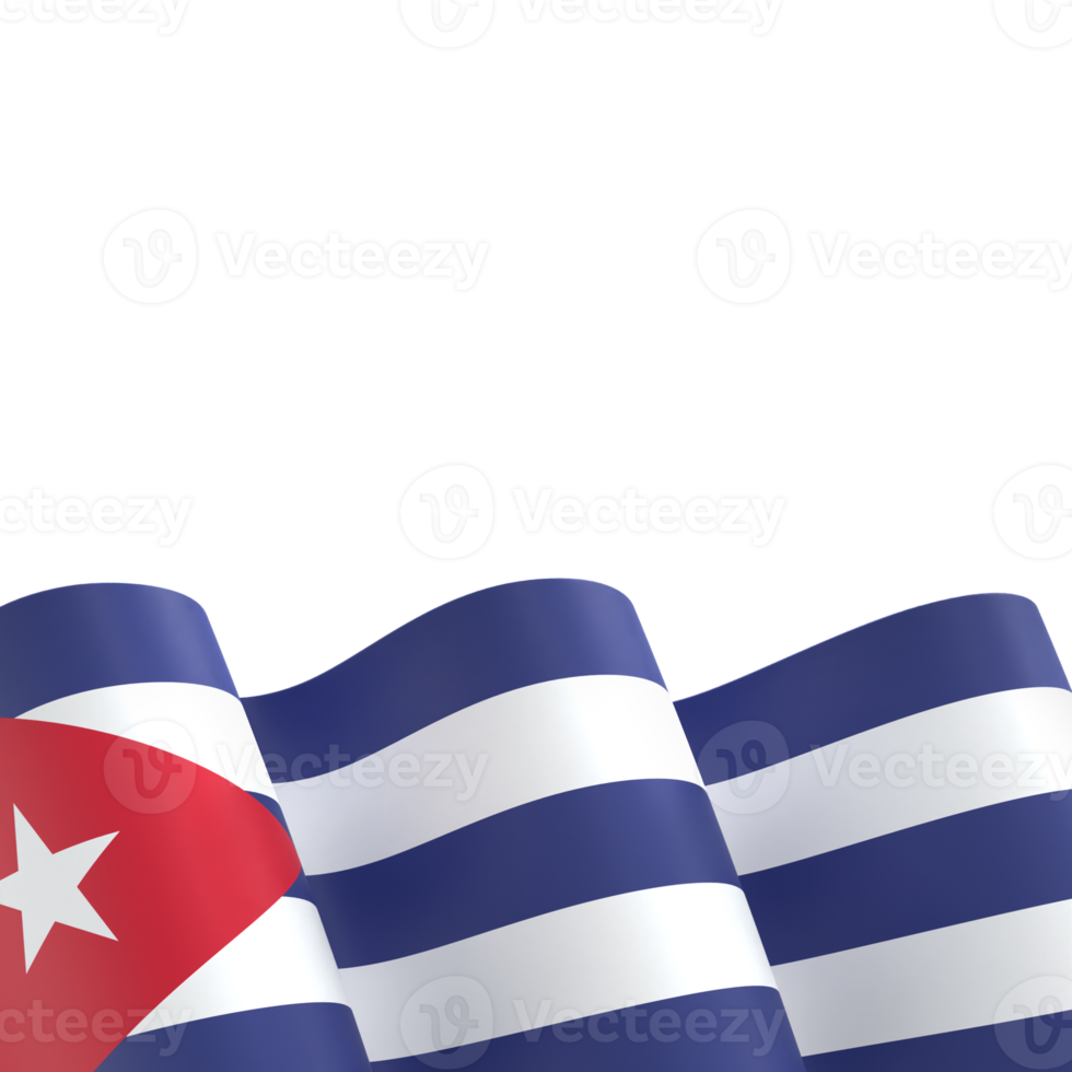 Cuba flag design national independence day banner element transparent background png