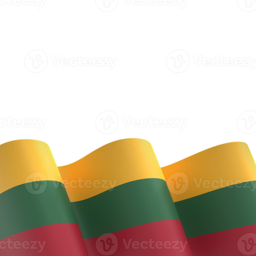Lithuania flag design national independence day banner element transparent background png
