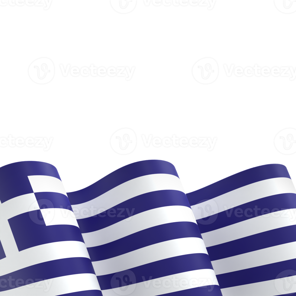 Greece flag design national independence day banner element transparent background png