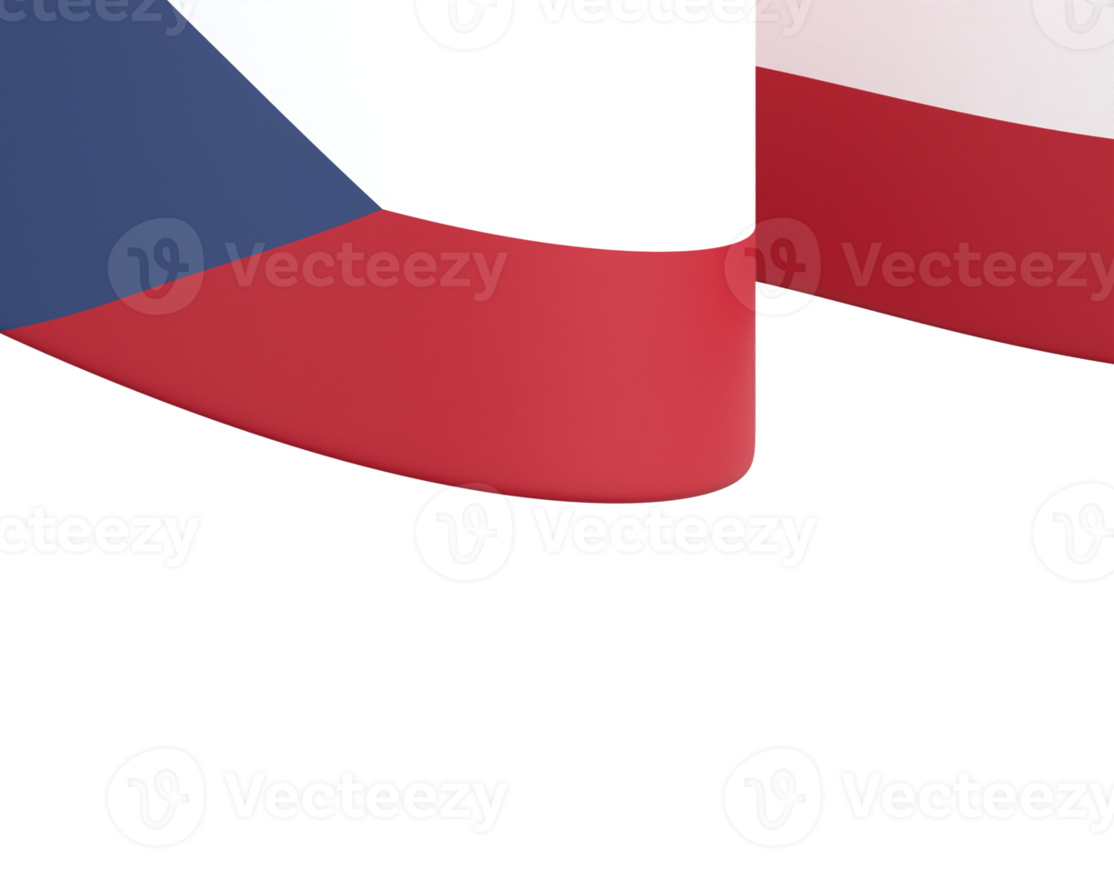 Czech Republic flag design national independence day banner element transparent background png