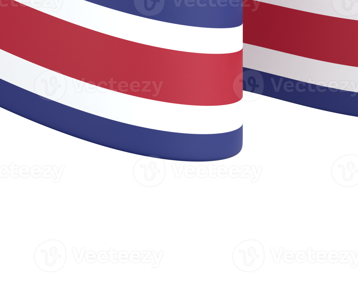 Costa Rica flag design national independence day banner element transparent background png