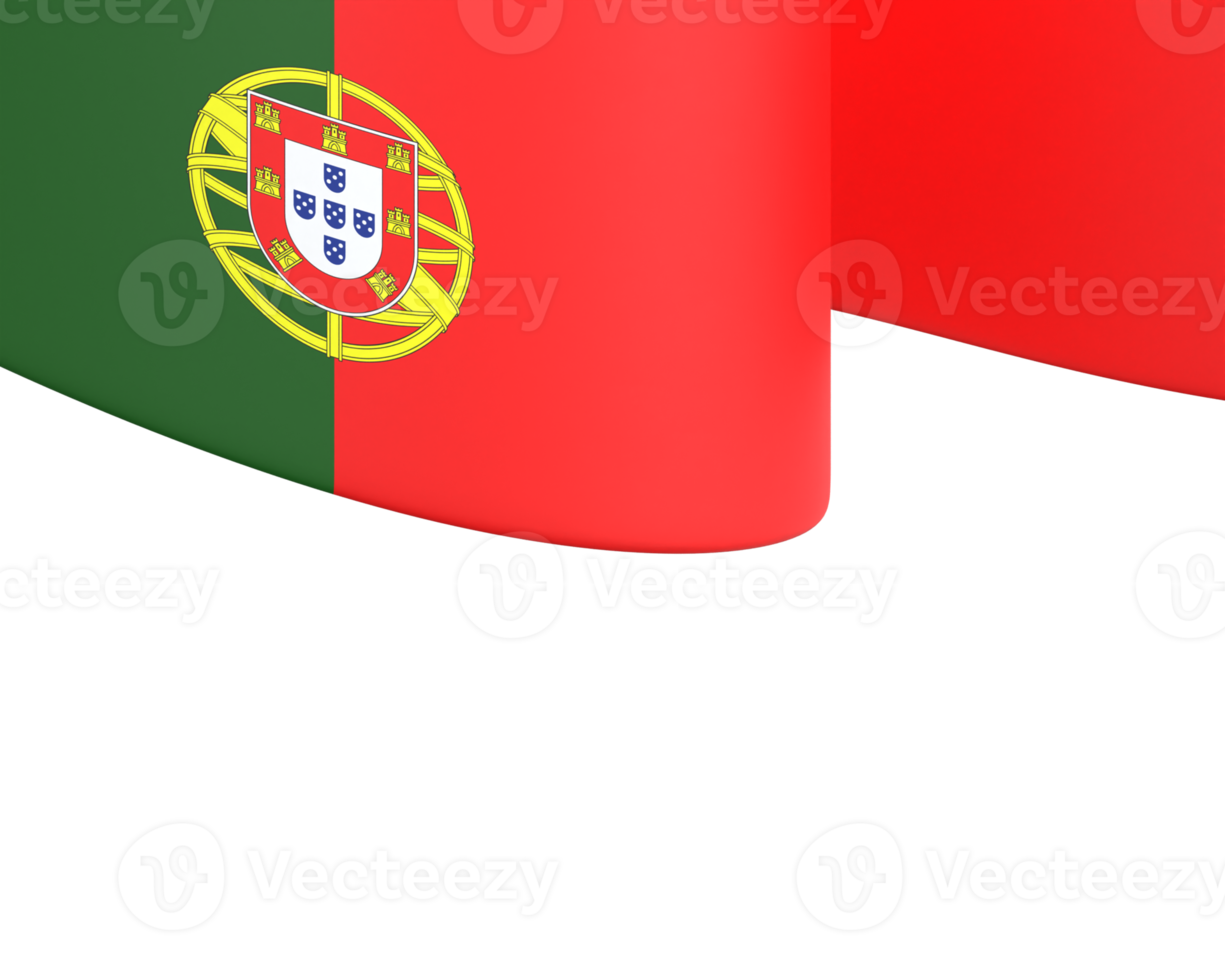 Portugal flag design national independence day banner element transparent background png