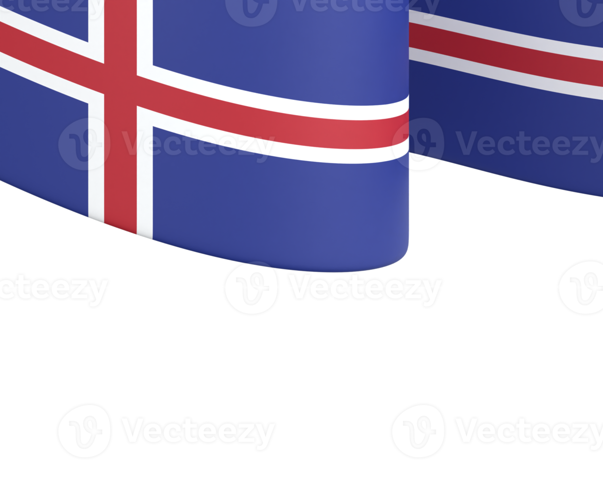 Iceland flag design national independence day banner element transparent background png