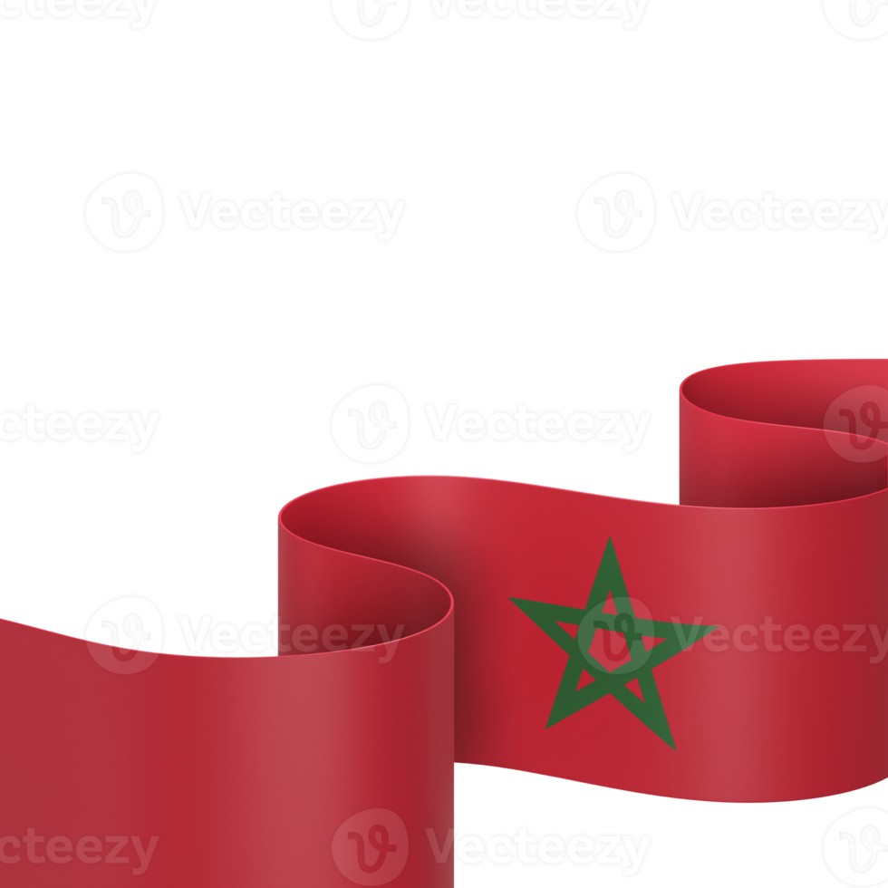 Morocco flag design national independence day banner element transparent background png