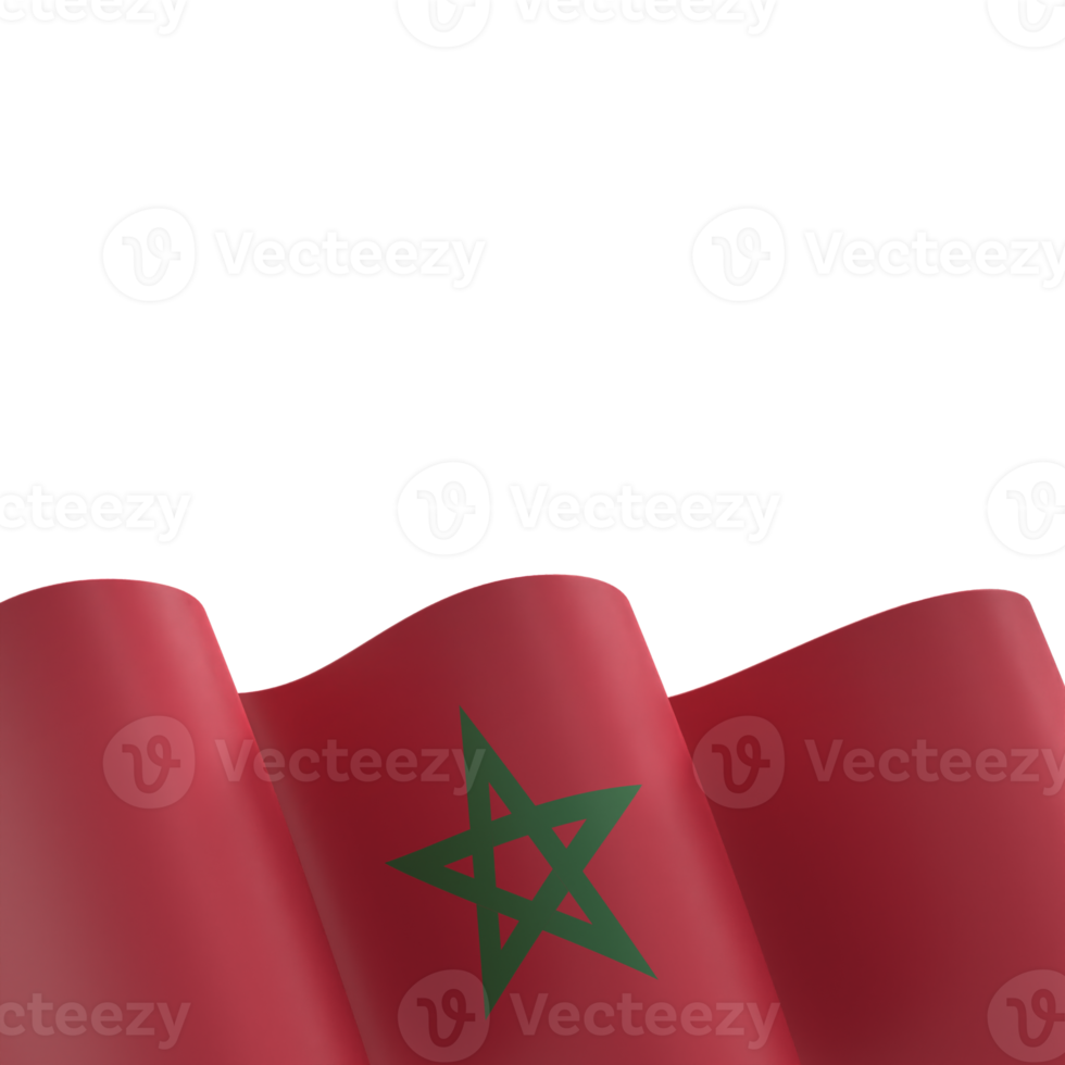 Morocco flag design national independence day banner element transparent background png