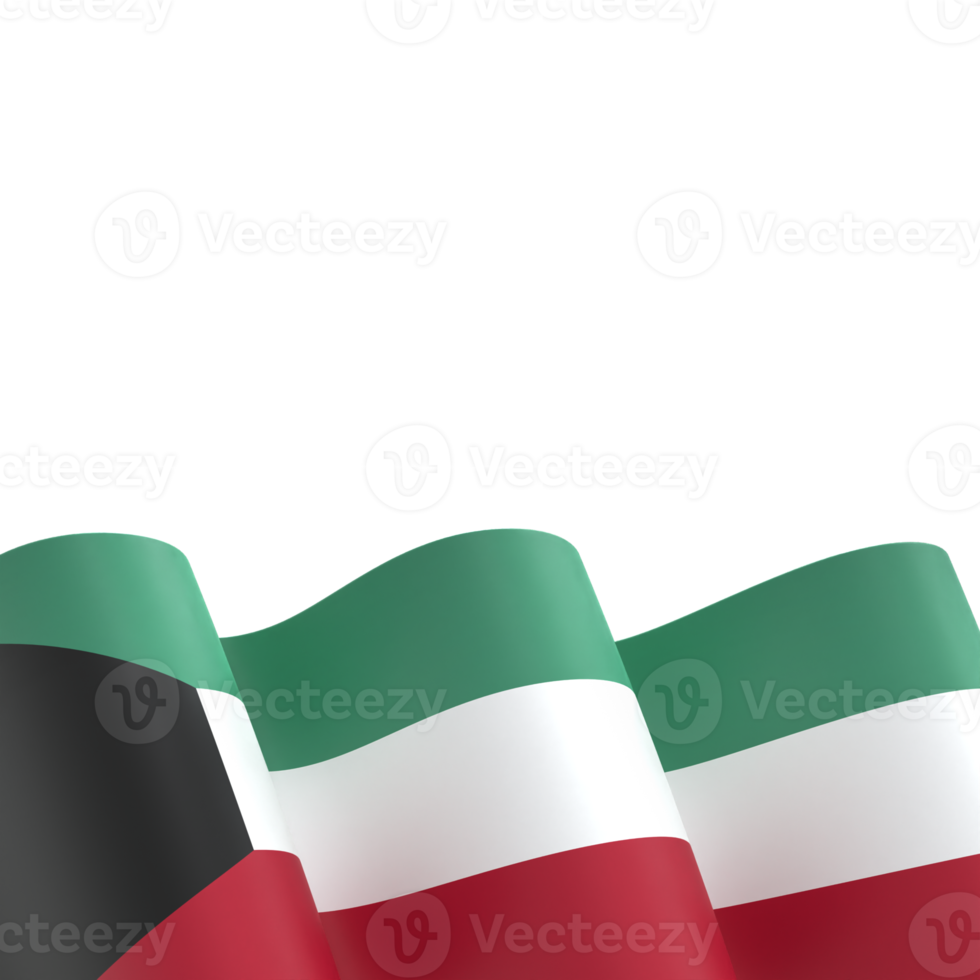 Kuwait flag design national independence day banner element transparent background png