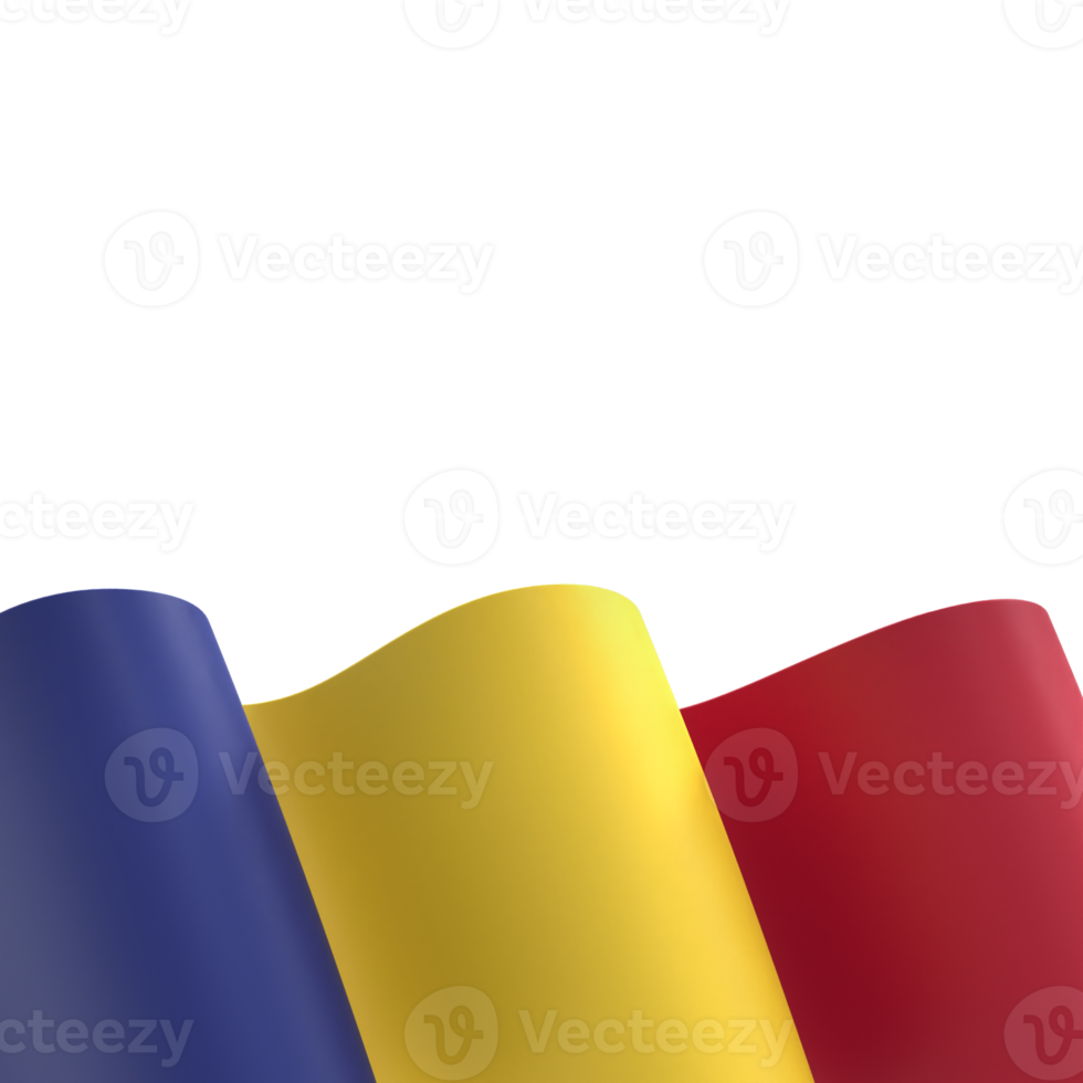 Romania flag design national independence day banner element transparent background png