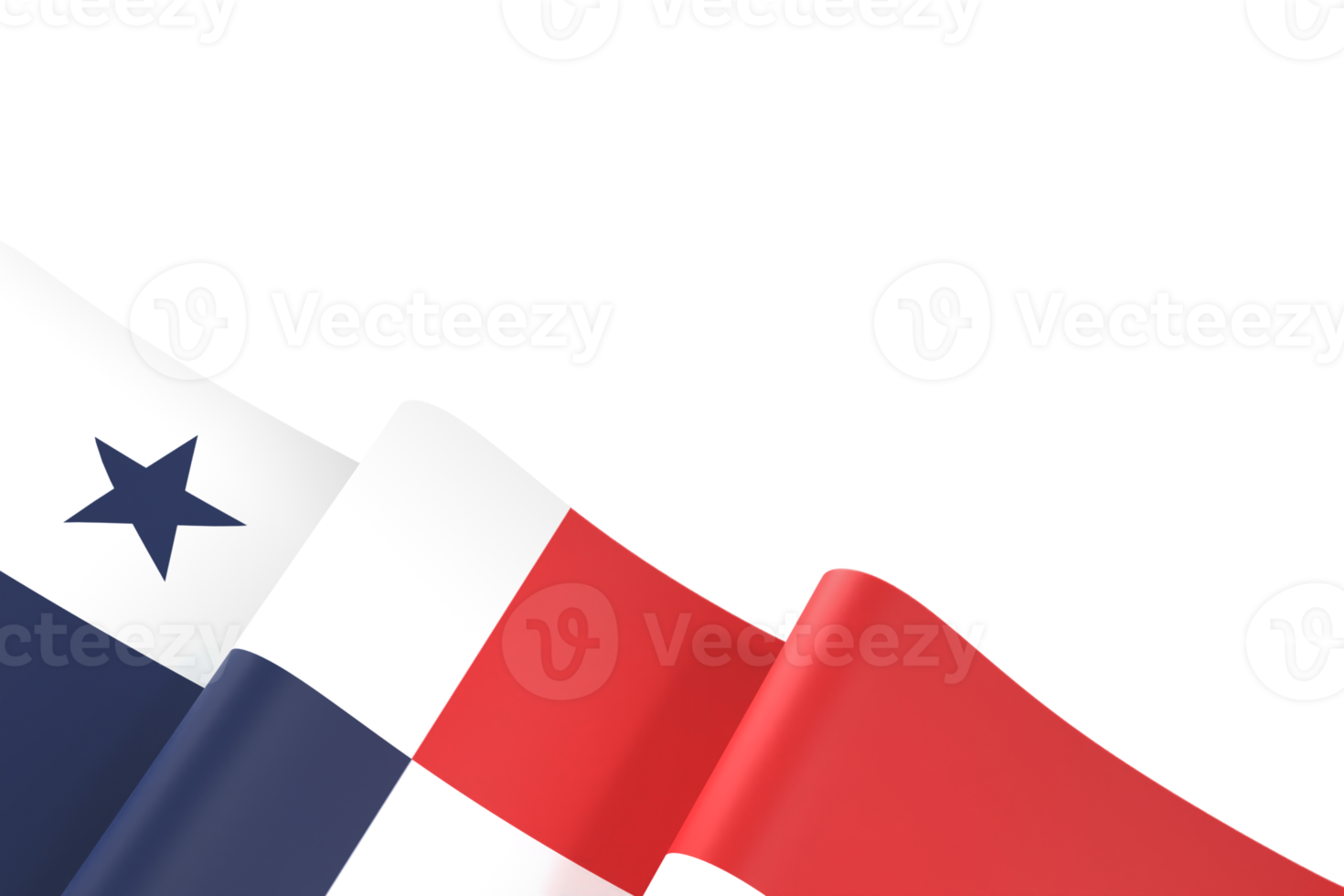 Panama flag design national independence day banner element transparent background png