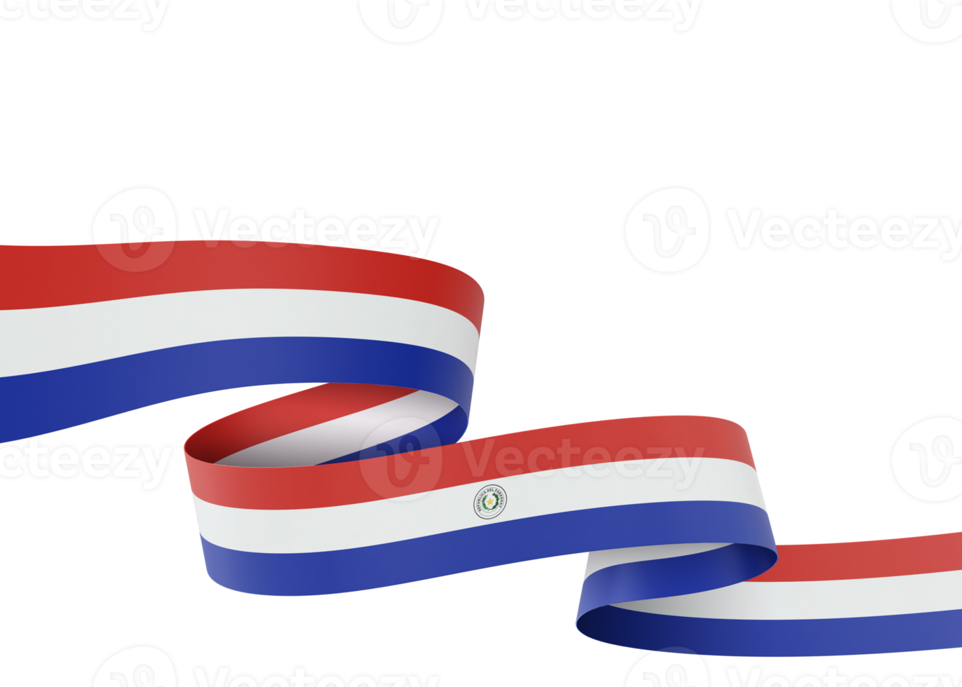 Paraguay flag design national independence day banner element transparent background png