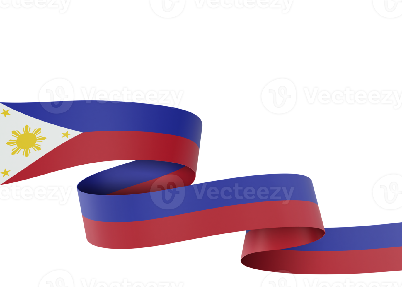 Philippines flag design national independence day banner element transparent background png