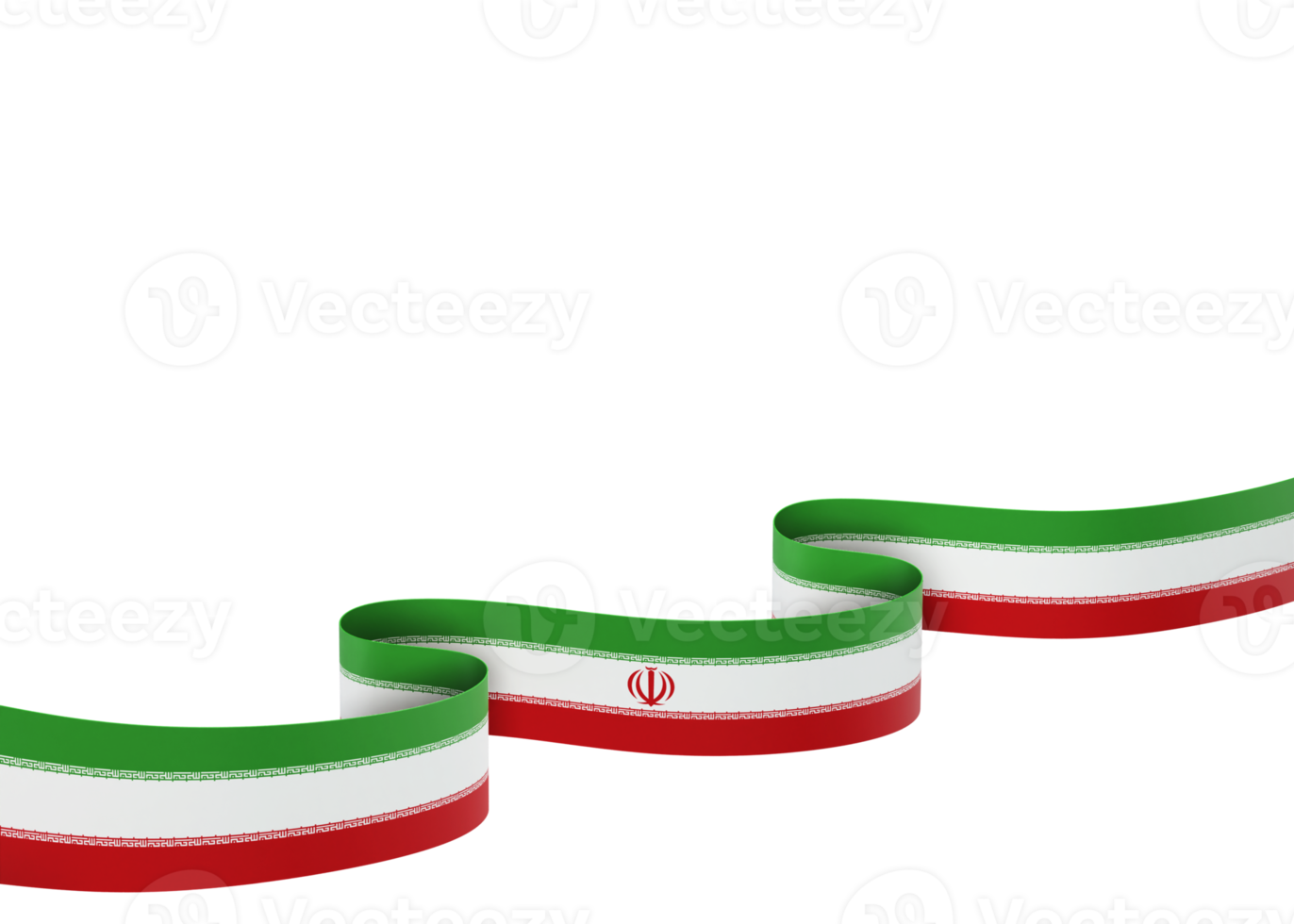 Iran flag design national independence day banner element transparent background png