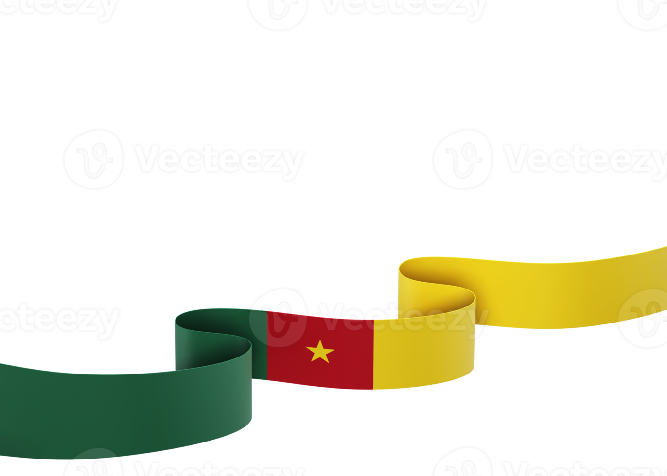 Cameroon flag design national independence day banner element transparent background png