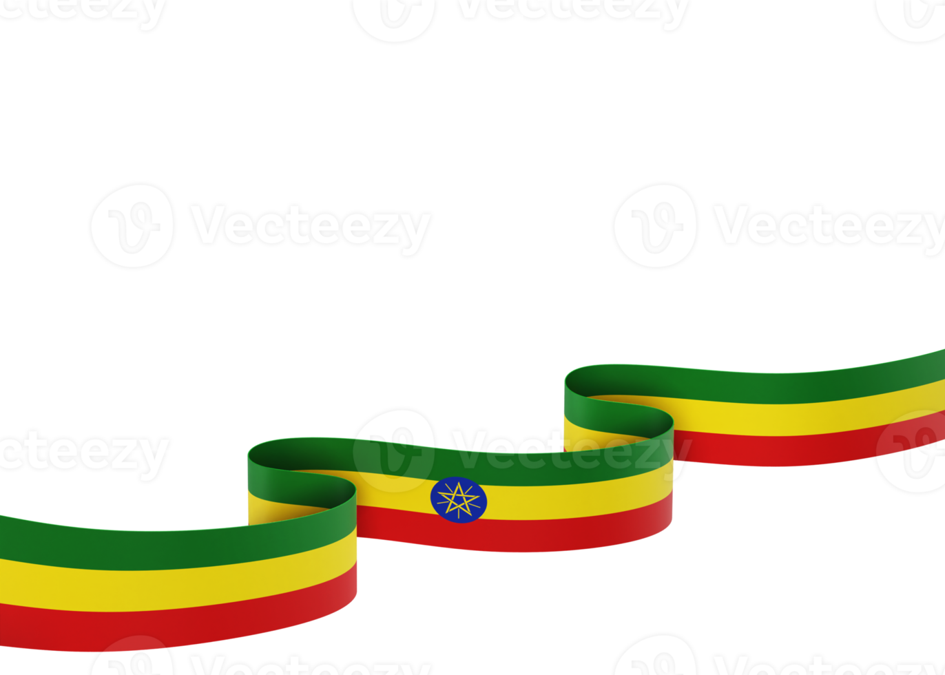 Ethiopia flag design national independence day banner element transparent background png