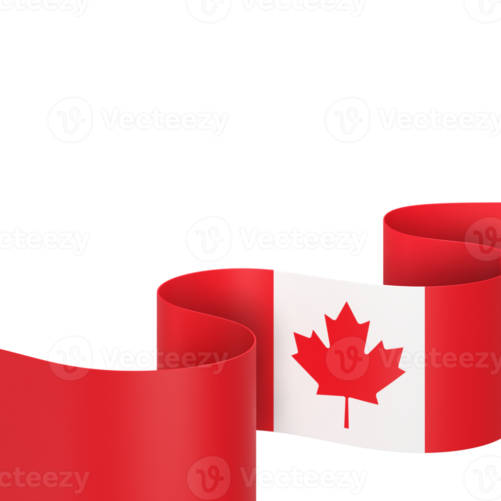 Canada flag design national independence day banner element transparent background png